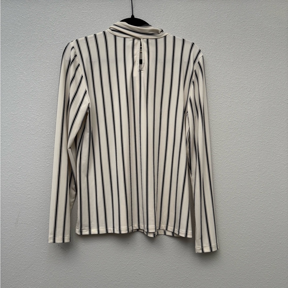 Ann Taylor Stripped Blouse, Cream and Black, Size M - Picture 4 of 4